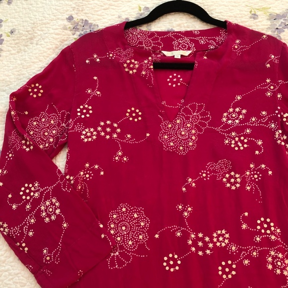 Rayon Decorated top Raspberry Red M - Picture 8 of 8
